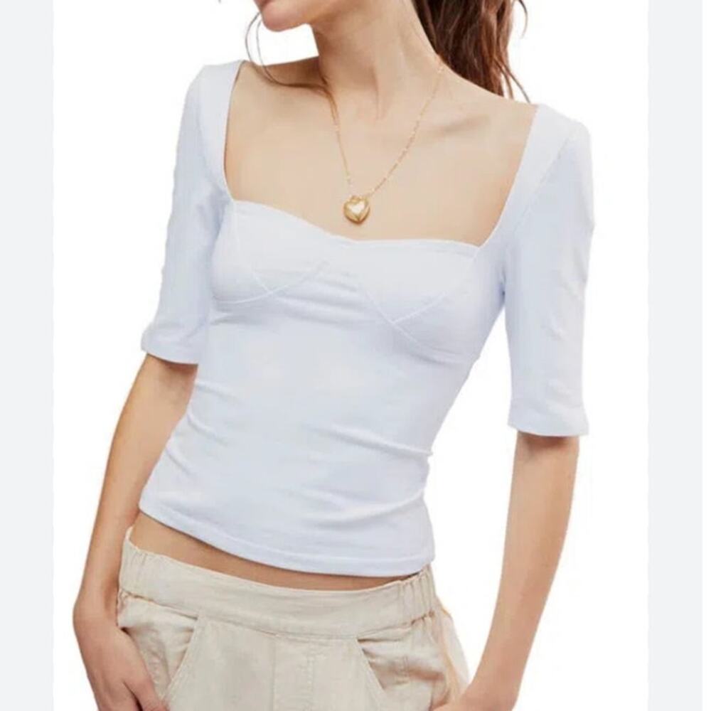 Free People Just Looking Bustier Crop Top White Women’s Medium Corset Style
